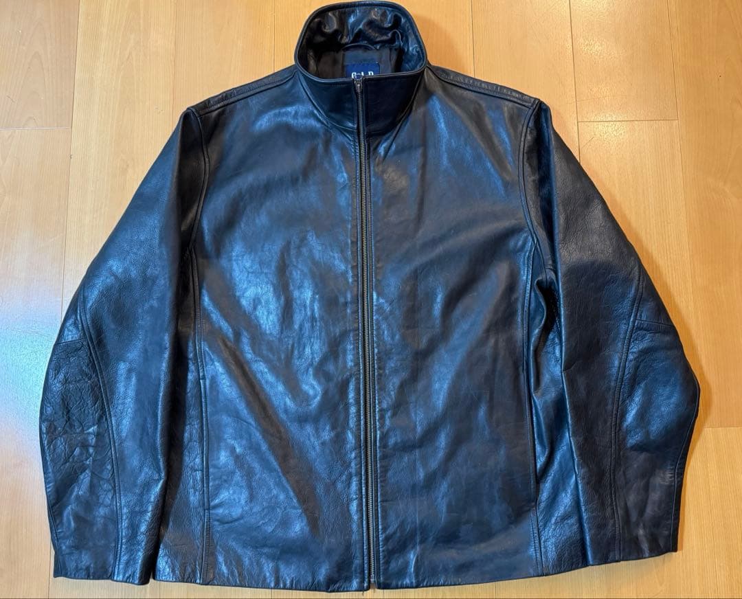90's OLD GAP シングルレザージャケット　フルジップ　ビンテージ