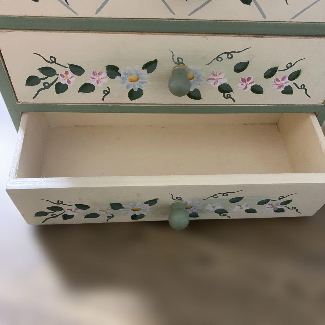 アンティークレトロ★マーガレット☆ペイントデザイン★ミニチェスト。インテリア