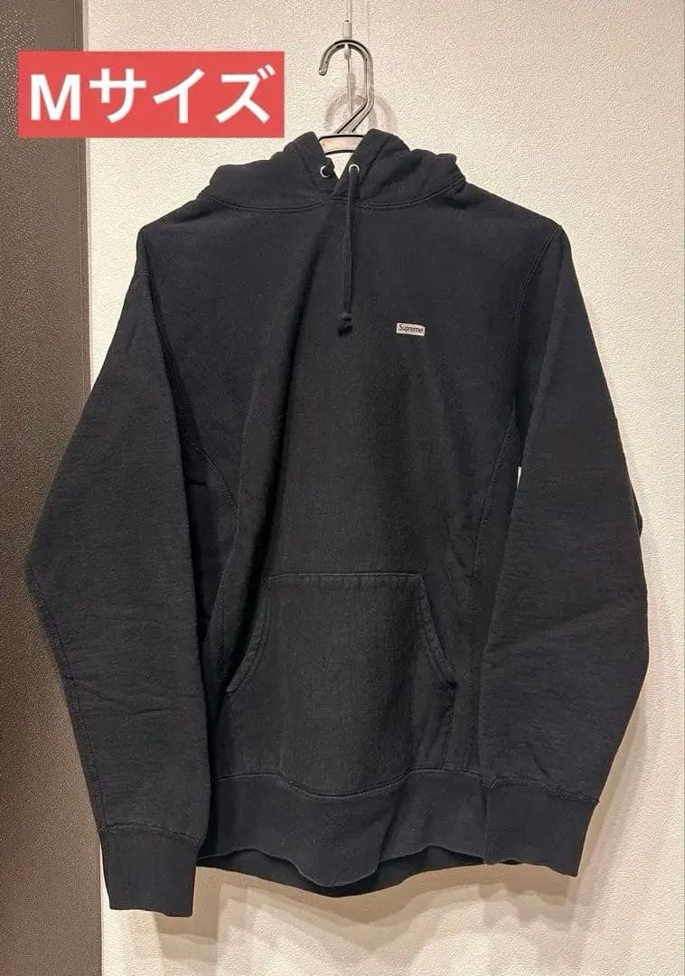 【値下げ・先着順】Supreme ロゴ　ブラック パーカー　Mサイズ