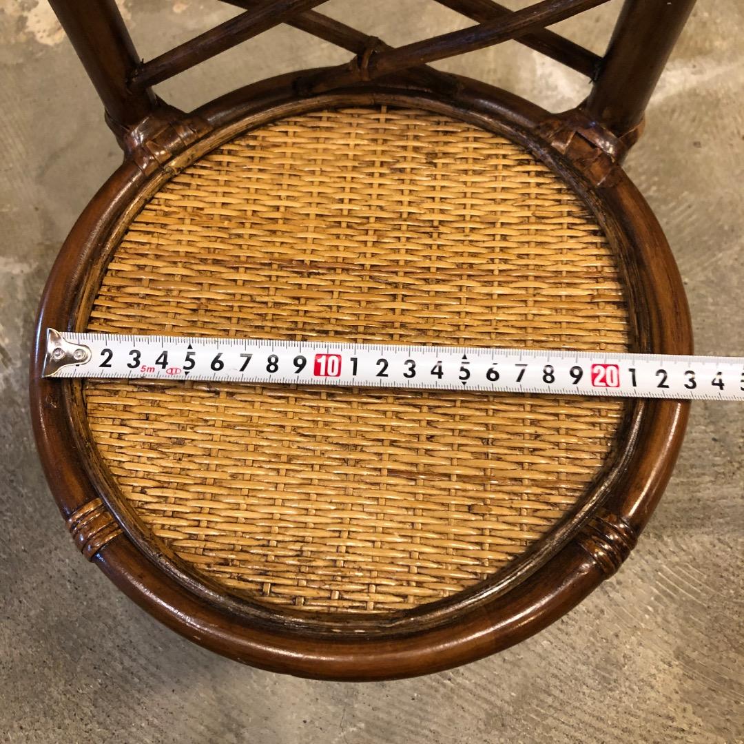 ラタン ハイバックスツール　ミニ椅子　インテリア用　ティスプレイ　花台