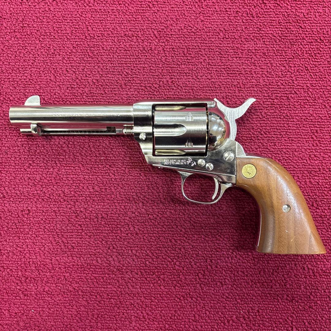 SAA .45 4-3/4inch Nickel Finish 木製グリップ換装