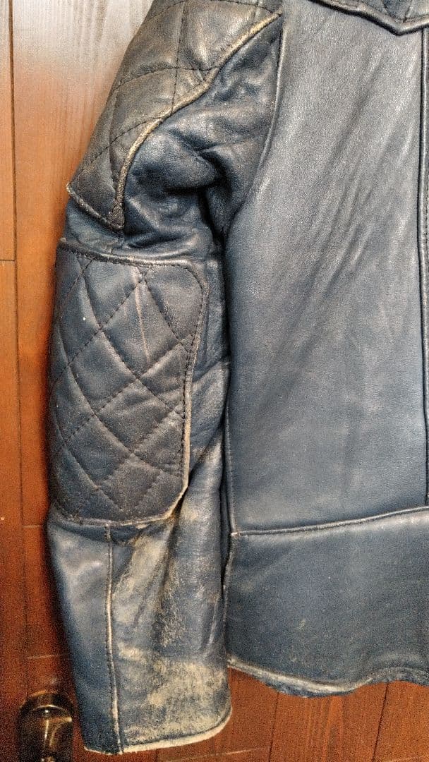 貴重ヴィンテージ ７０'s英国製　G-MAC　ブルーレザーライダース　ロンジャン