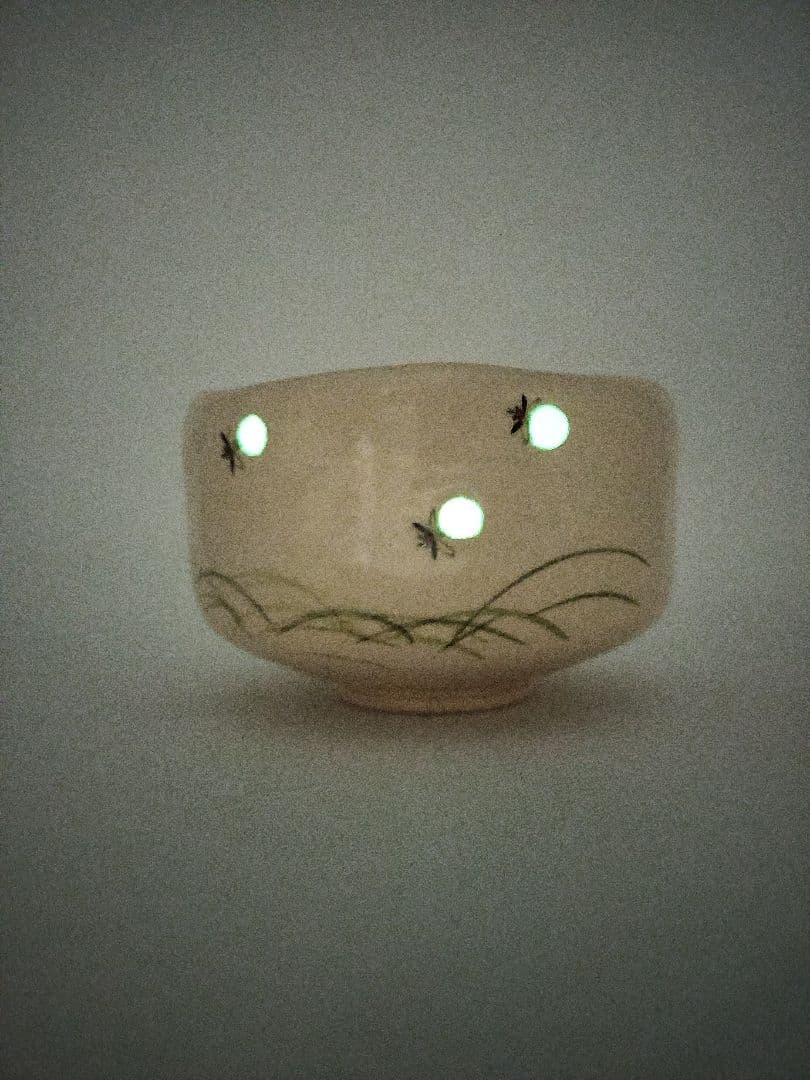 c664 茶碗 白楽 蛍火(闇光) 桂窯 伊東桂楽 木箱 茶道具 古物