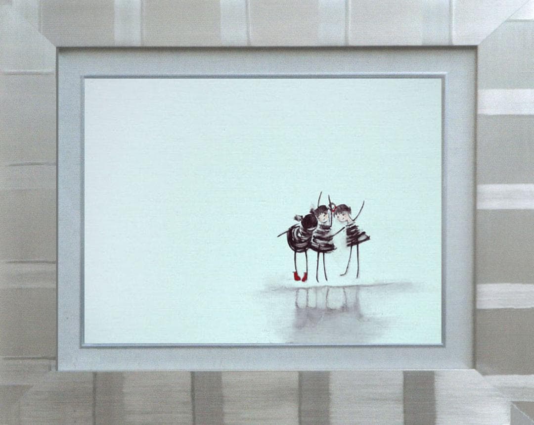 油絵 菅家令子 絵 絵画インテリア額付(黒) F4-081514人物 可愛い子供