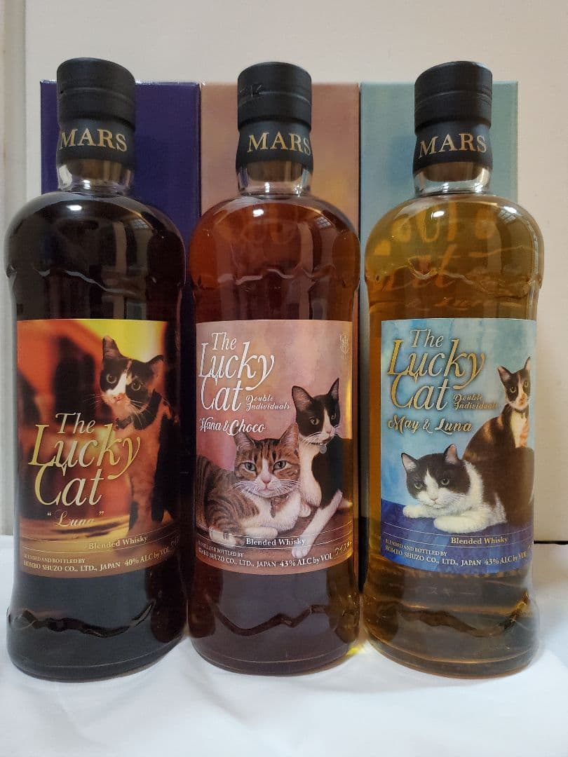 マルスウイスキー　ラッキーキャット3本セット