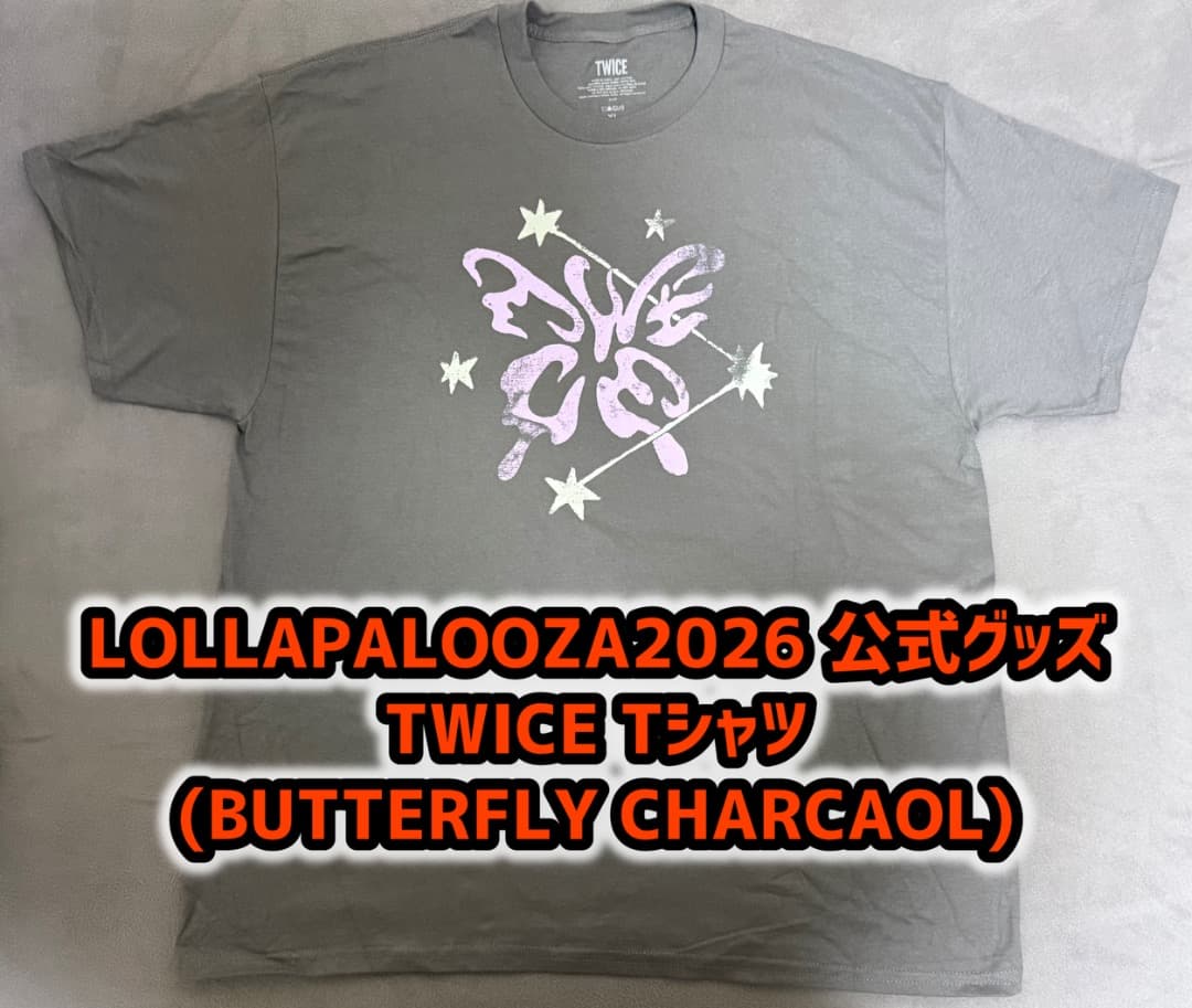 TWICE Lollapalooza 2025 グレーTシャツ X L 新品