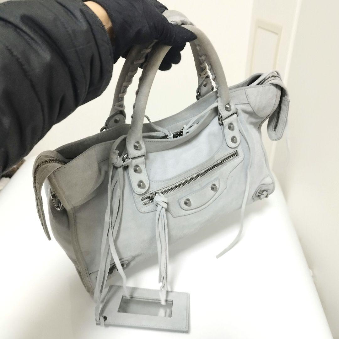 バレンシアガ　シティ　バッグ　ジャイアント　スウェード　ベロア　トートバッグ