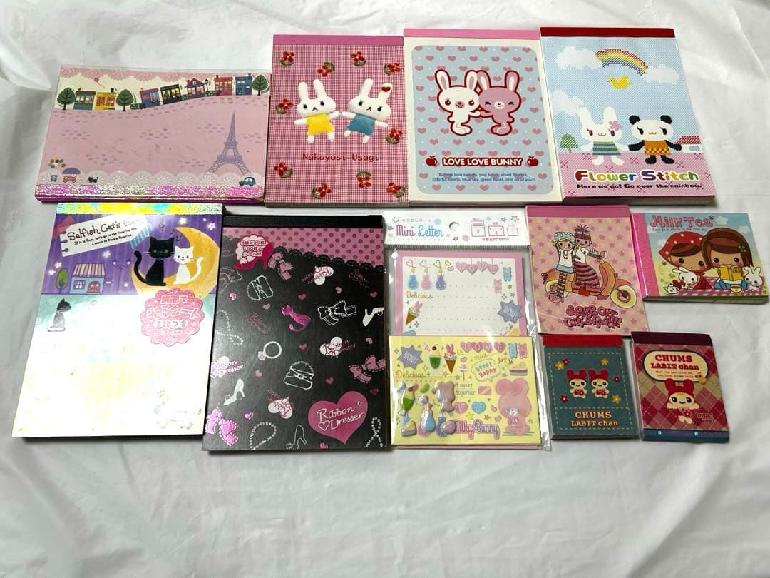 平成　レトロ　ファンシー　うさぎ　ねこ　メモ帳　大量　10点　おまとめ売り
