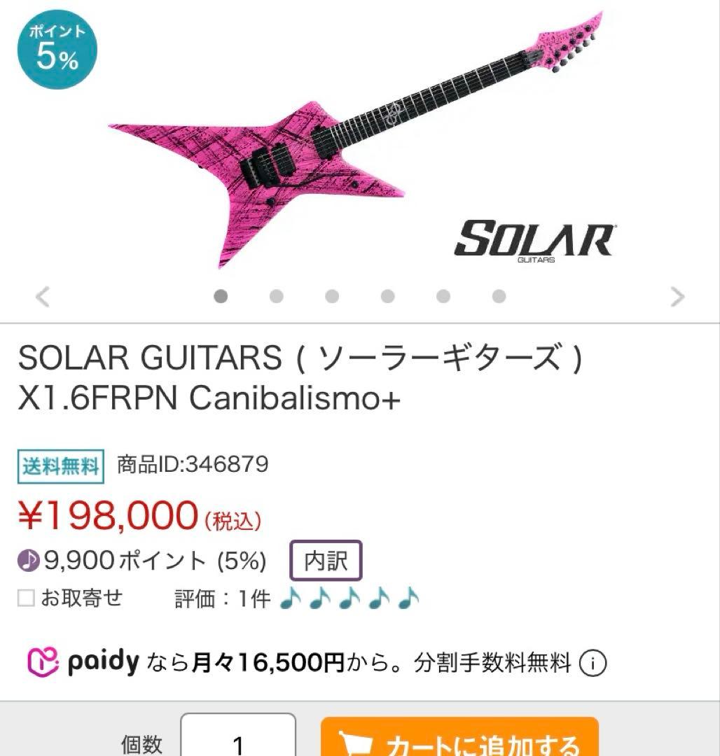 ギター SOLAR GUITARS X1.6FRPN Canibalismo +