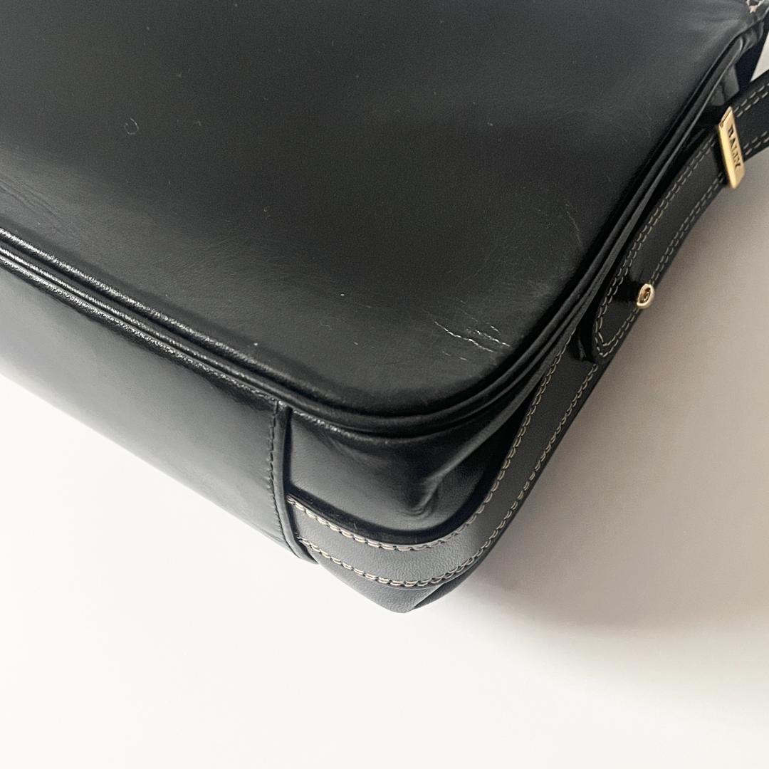【希少】BALLY ショルダーバッグ ブラック レザー ヴィンテージ