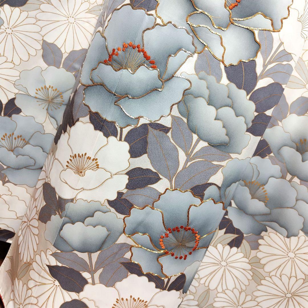 振袖フルセット(9点)・成人式・金彩加工・くすみ・金駒刺繍・胴裏正絹・逸品