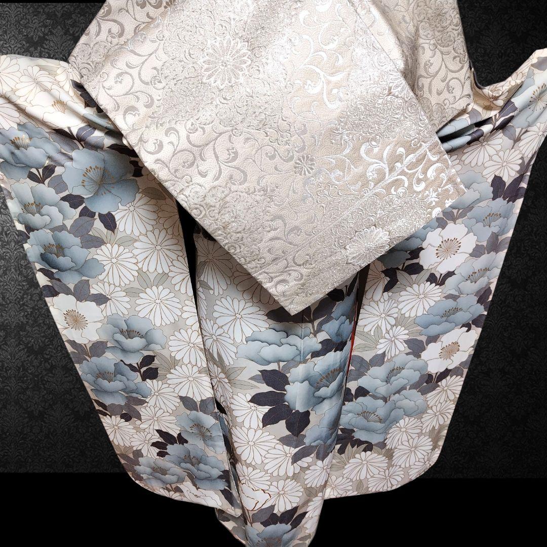 振袖フルセット(9点)・成人式・金彩加工・くすみ・金駒刺繍・胴裏正絹・逸品