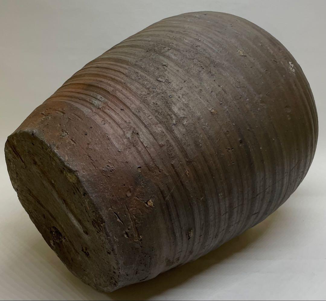 古備前　室町時代　波状文壺　下駄高台　34cm 　　　　　g0133