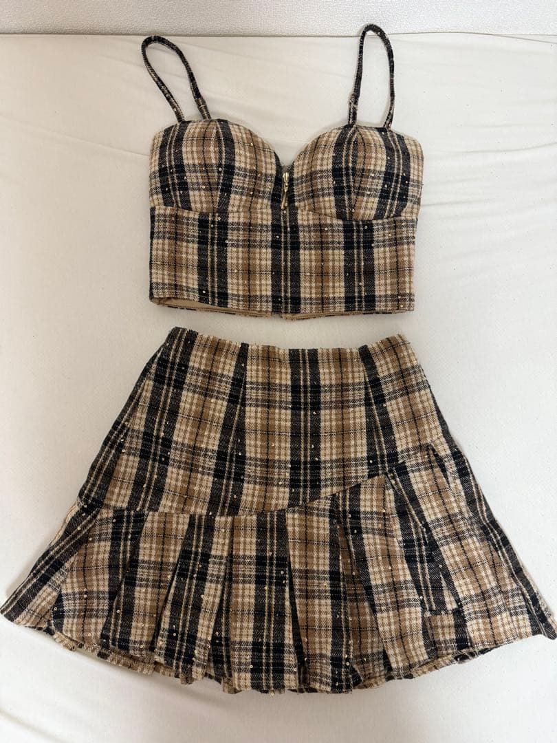 チェック柄ドレス セットアップ