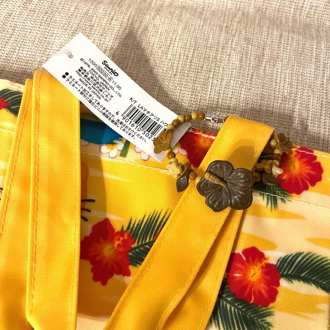 激レア‼️日焼けキティハワイアンバッグ 新品未使用品、ハイビスカスチャーム付き