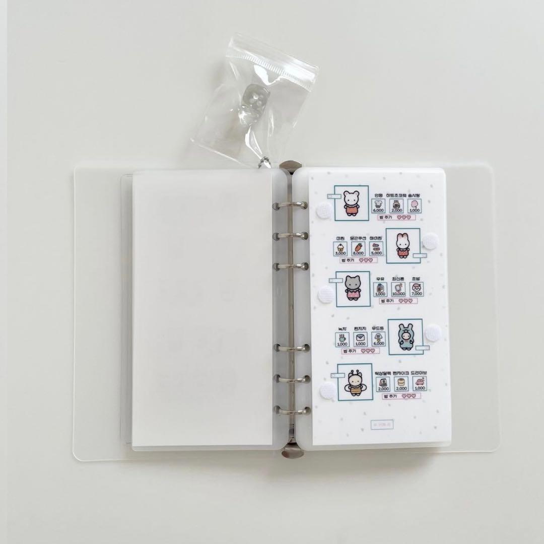 恵美　韓国　バインダー　カバー　貯金　現金管理　リボン　プレート　リフィル