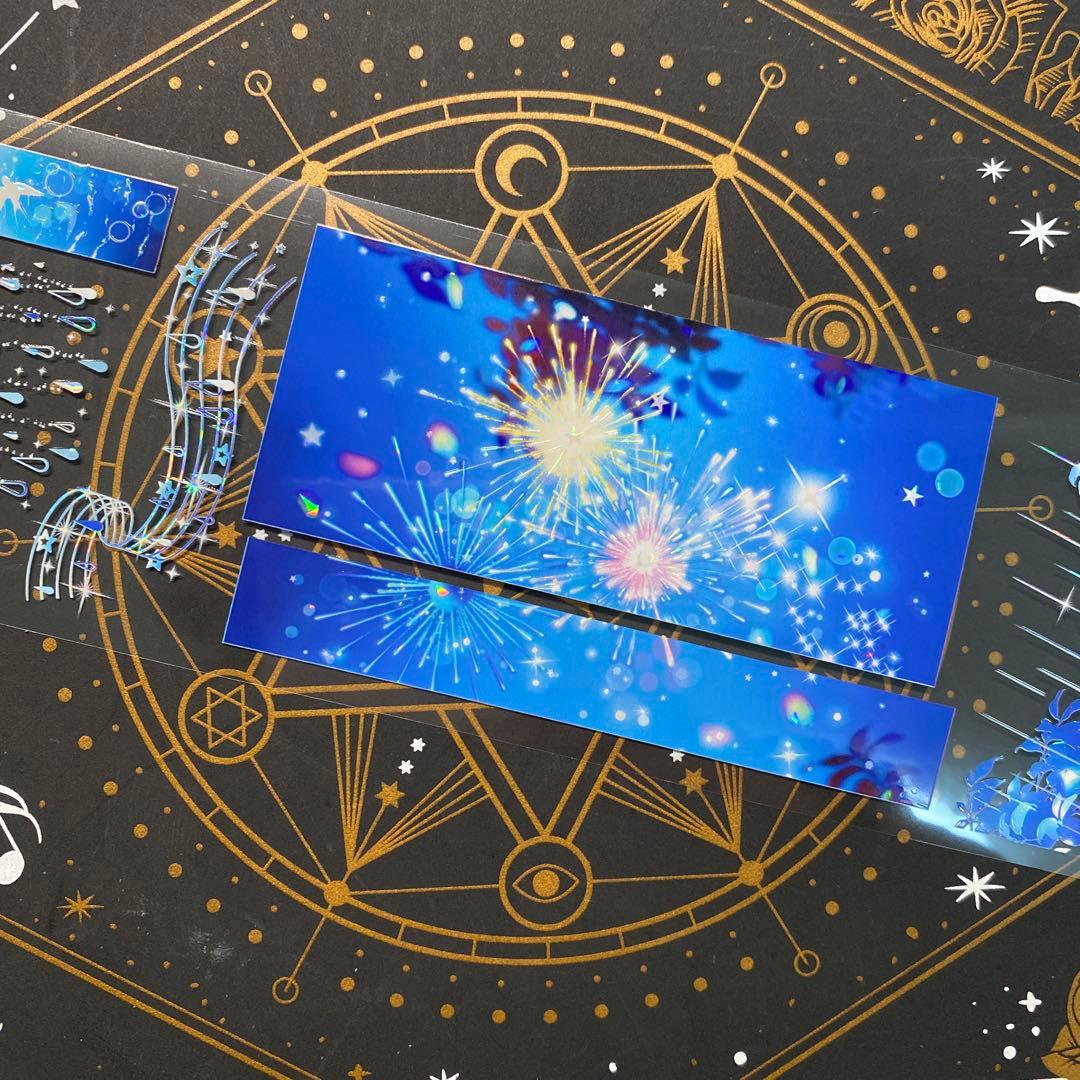 【9200】海外　マステ　中古巻　貝殻光マスキングテープ　雨　半透明　装飾系