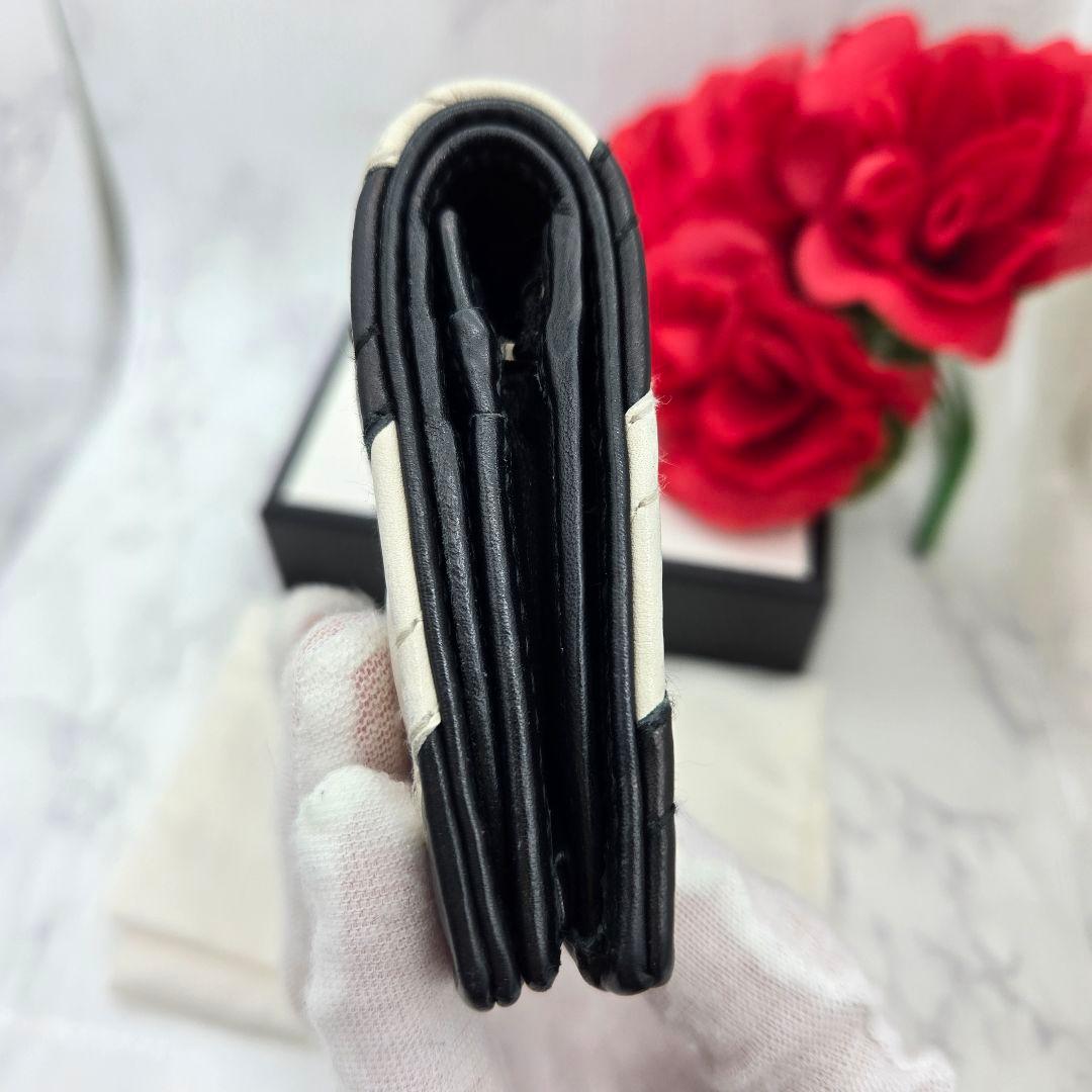 【美品】 GUCCI グッチ 折り財布 財布 GG マーモント キルティング 黒