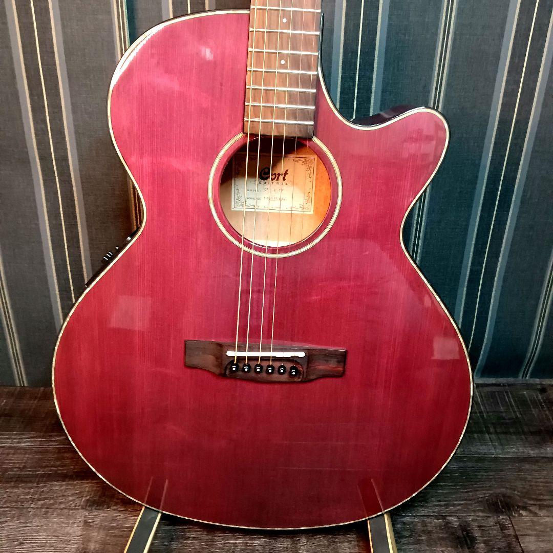 エレアコ Cort コルト パープル 紫 エレキ アコースティックギター SFX