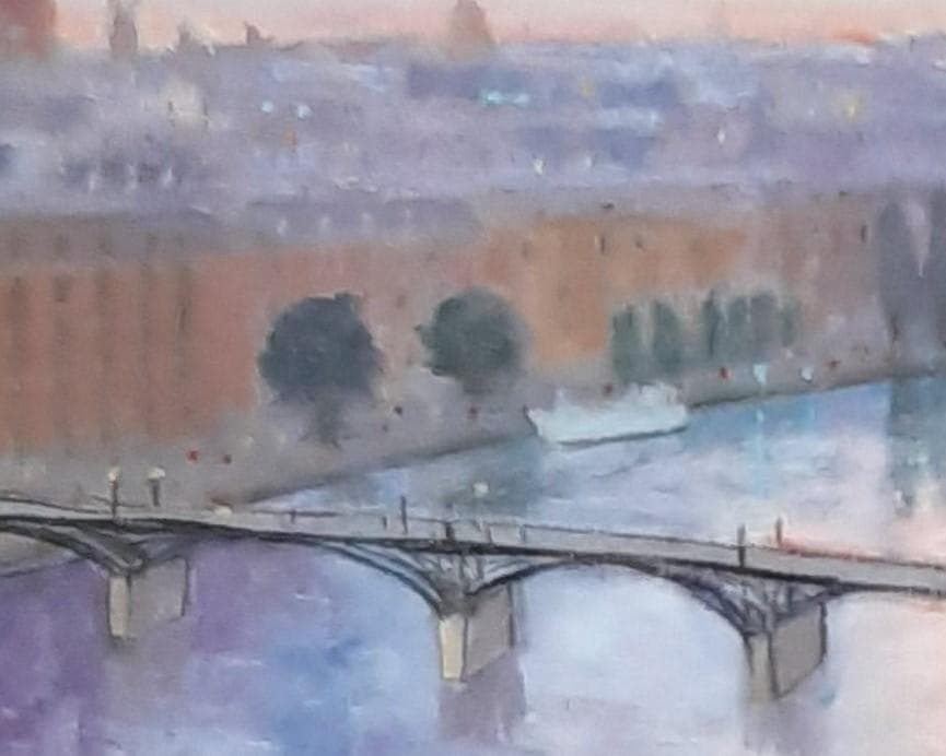 藤祥州、「黄昏のパリ」、希少画集の額装画、四季、風景、人気作品