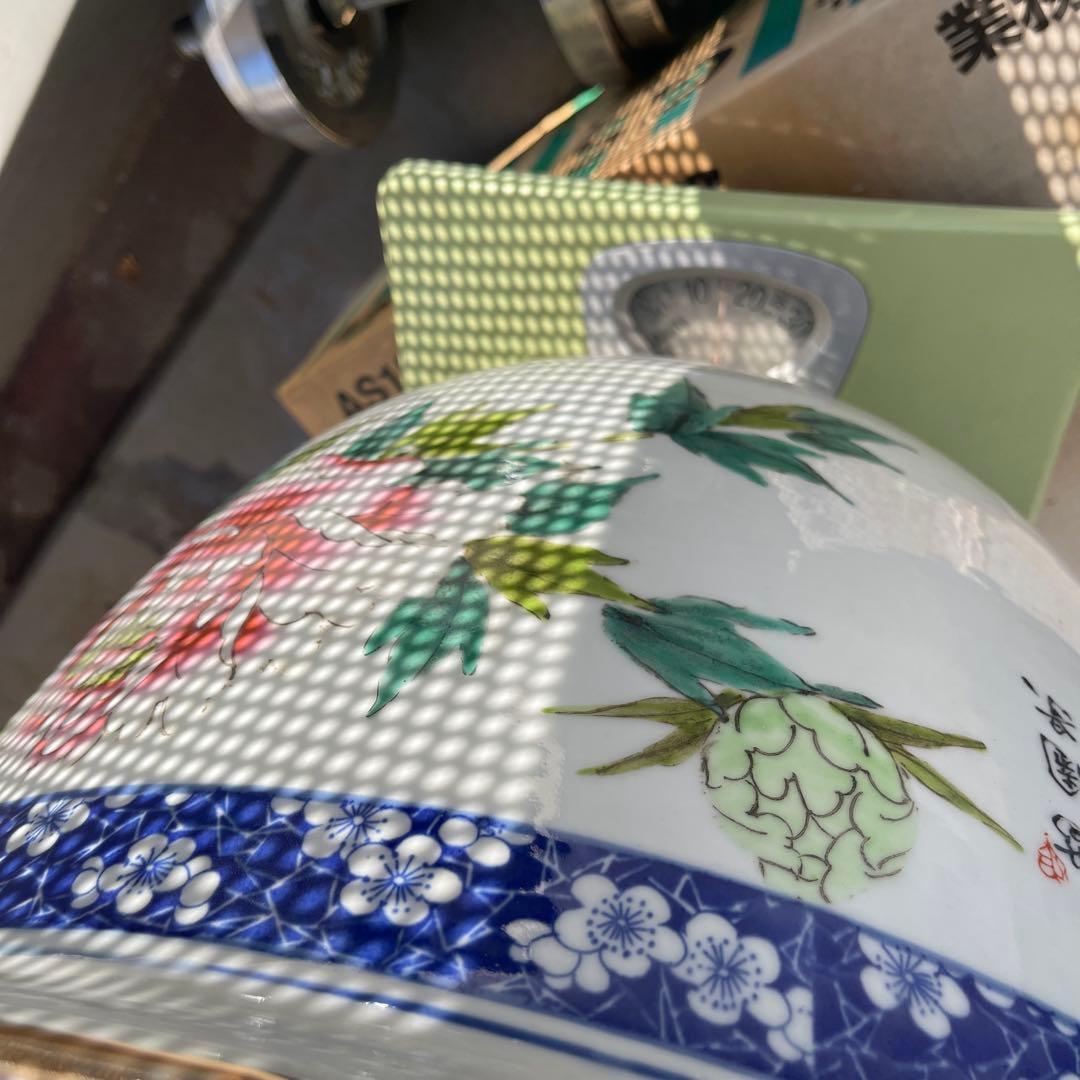 花柄陶器鉢 直径約40cm