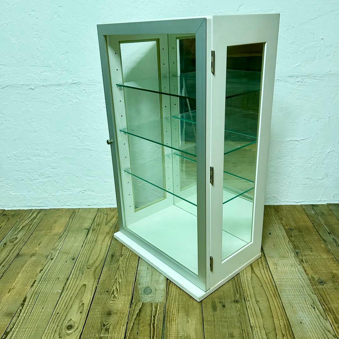 ガラス ショーケース コレクションケース　白a