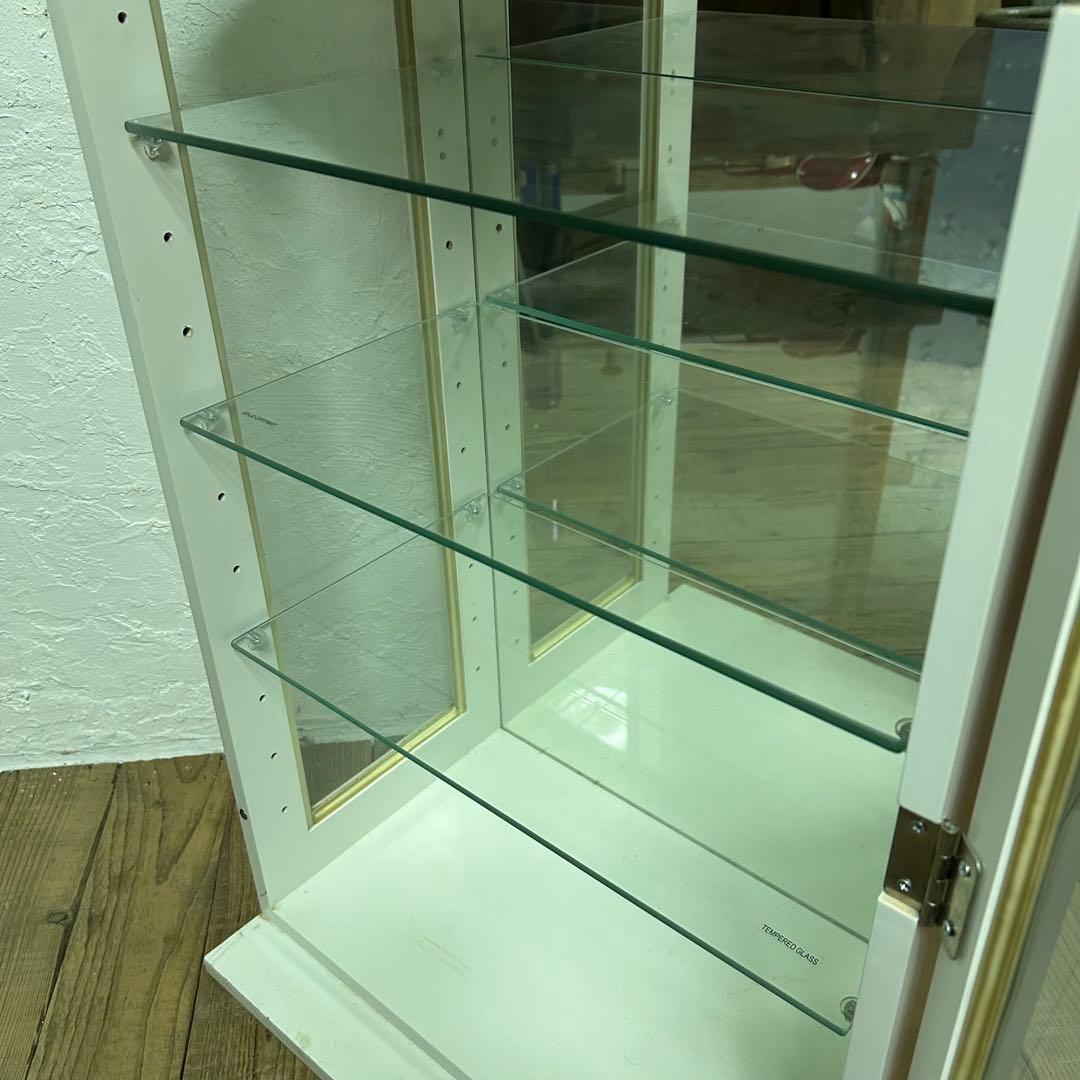 ガラス ショーケース コレクションケース　白a