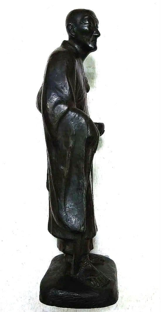 新春特価◆良寛和尚 托鉢 ブロンズ◆良寛生誕地越後出雲崎町出身彫刻家 茂木弘次作