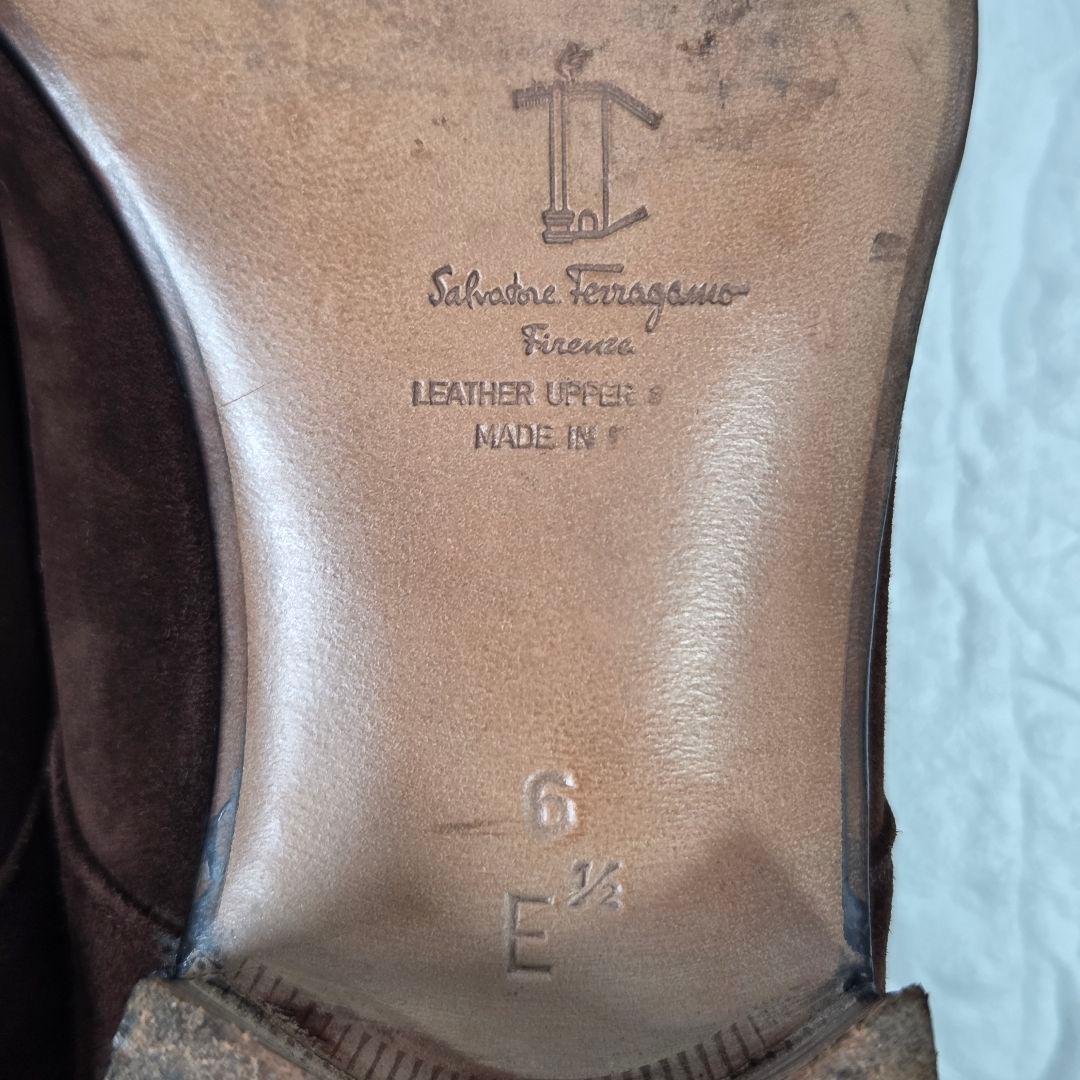 【極美品 キーパー付】FERRAGAMO Uチップ 6.5E(24.5cm)