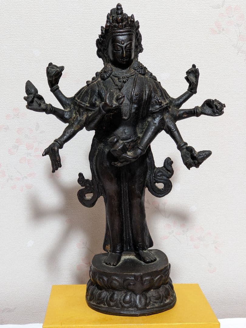 ♦中国仏教 古玩 古美術品 仏像 唐金 釈迦 千手観音菩薩 立像 置物 骨董品