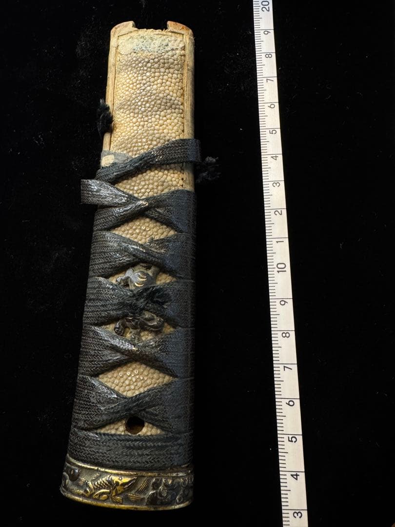 柄前 虎図 鯉に松 目貫 縁頭 柄巻 日本刀 刀装具 古美術 江戸時代 時代物