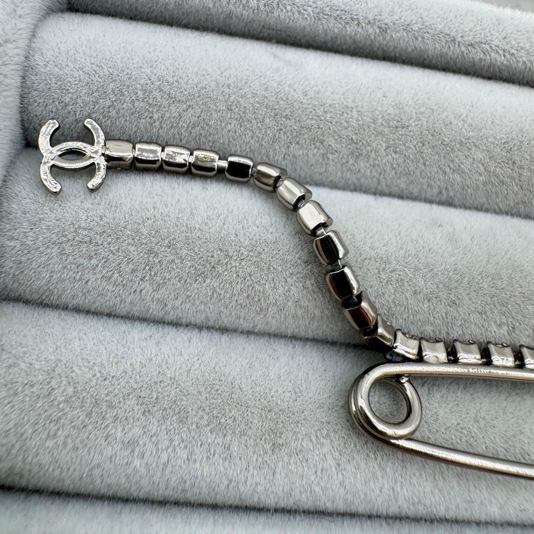 【箱付き】CHANEL ブローチ　安全ピン　ココマーク　ストーン　01P