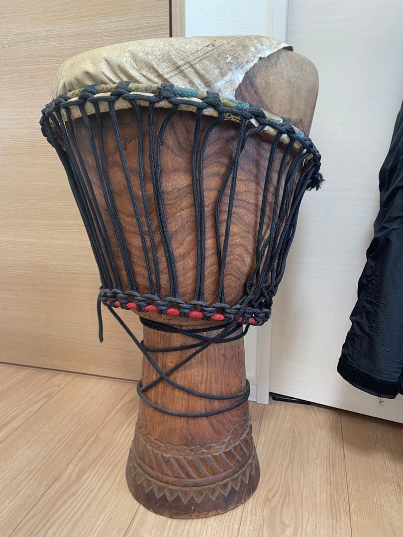 アフリカ 民族 打楽器 大型 ジャンベ 高さ63cm 打面32cm