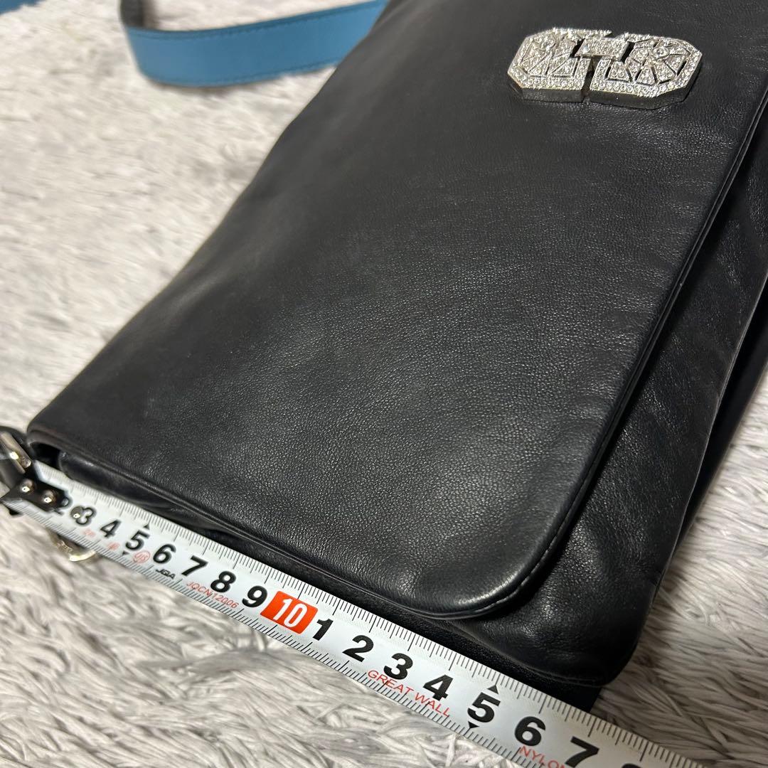 ADMJ エーディーエムジェイ　スワロフスキー　ショルダーバッグ　ブラック