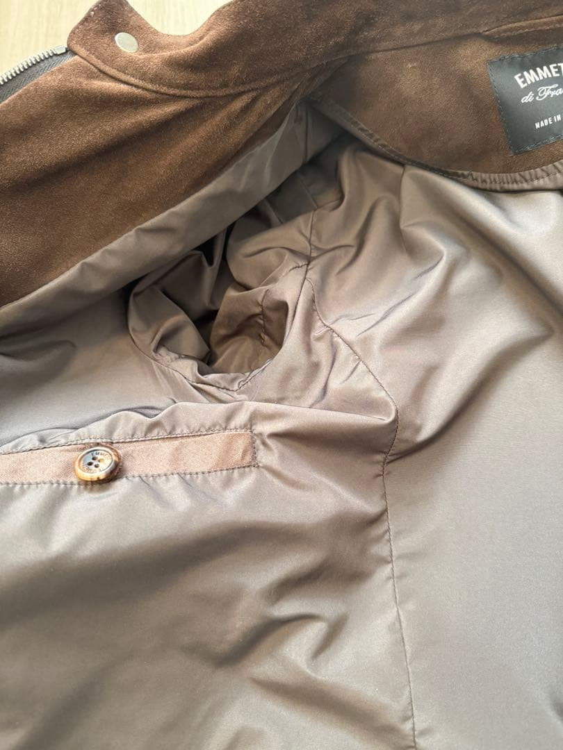 EMMETI エンメティ マロン（こげ茶 ）スエード シングルライダース