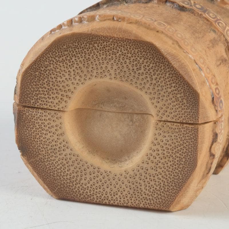 茶道具　皆空庵玉琳作　竹根香合　「福俵」　共布共箱　V　9330