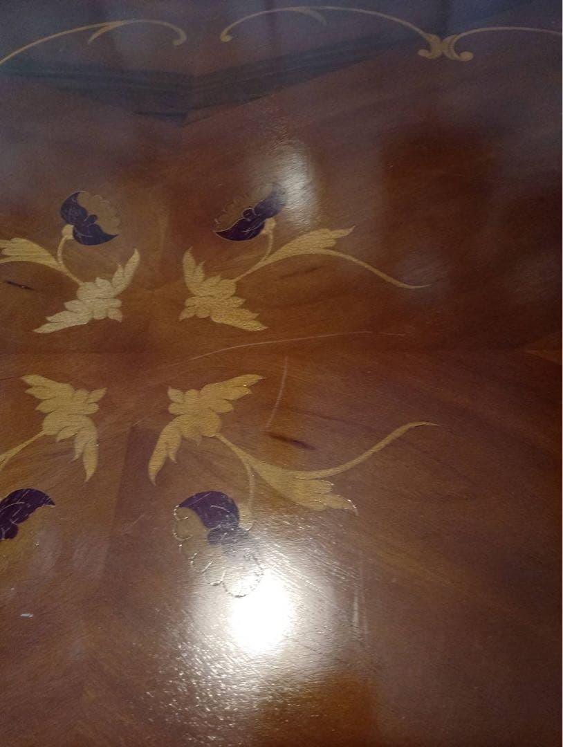 G1889​豪華 象嵌細工 センターテーブル / イタリア　クラシック 猫脚