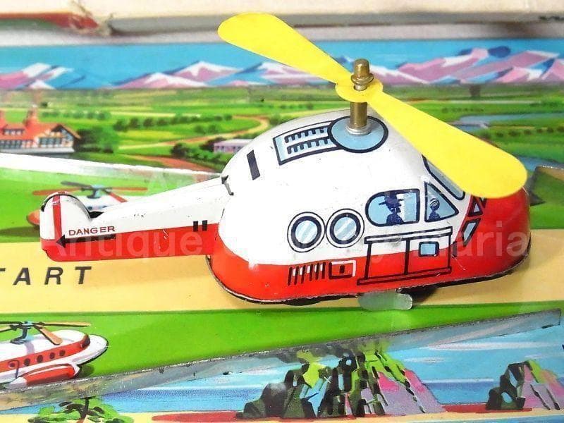 ブリキの飛行機が走る ドリームランド エアポート １９６０年代　日本製　箱付き