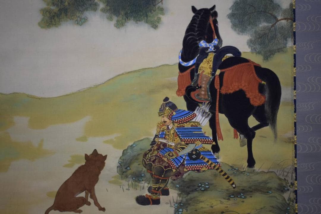 真作/秀峰/武者絵/布袋屋掛軸HE-537