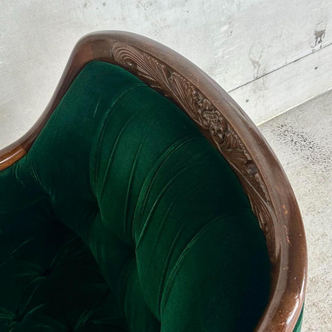 ★魅惑のグリーン★maruniマルニ木工 グリーンベルベット　ベルサイユ ソファ