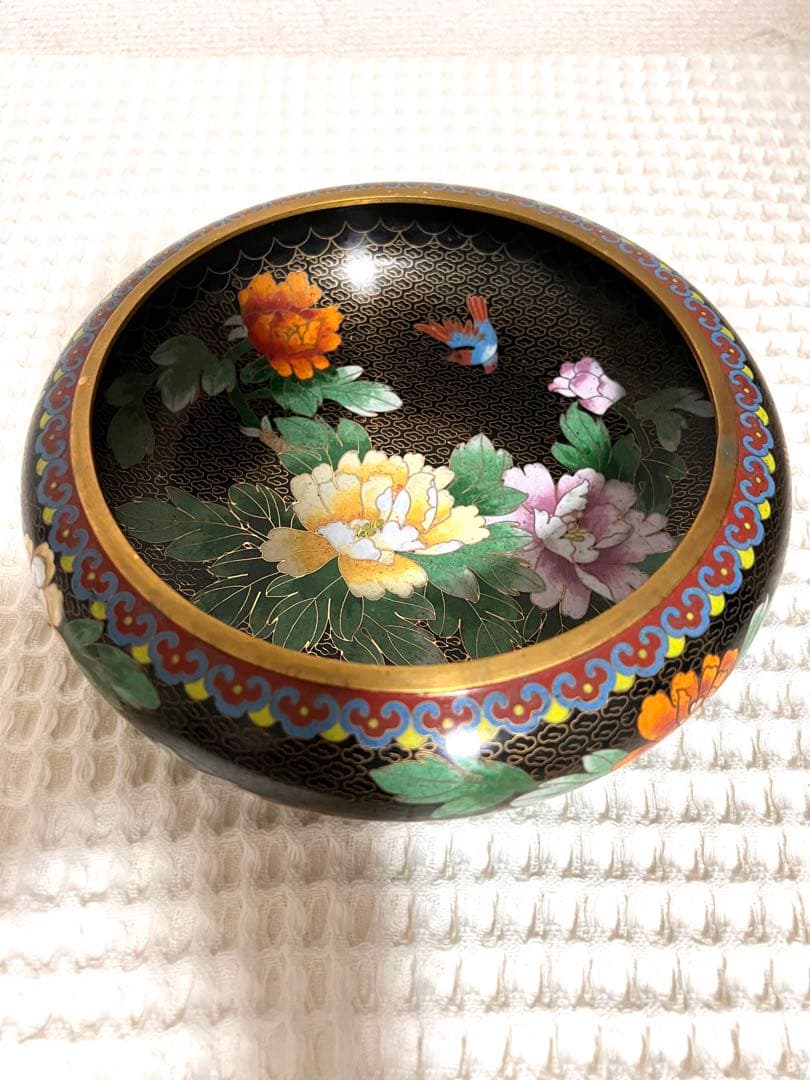 中国美術　七宝焼き　古玩　花鳥図