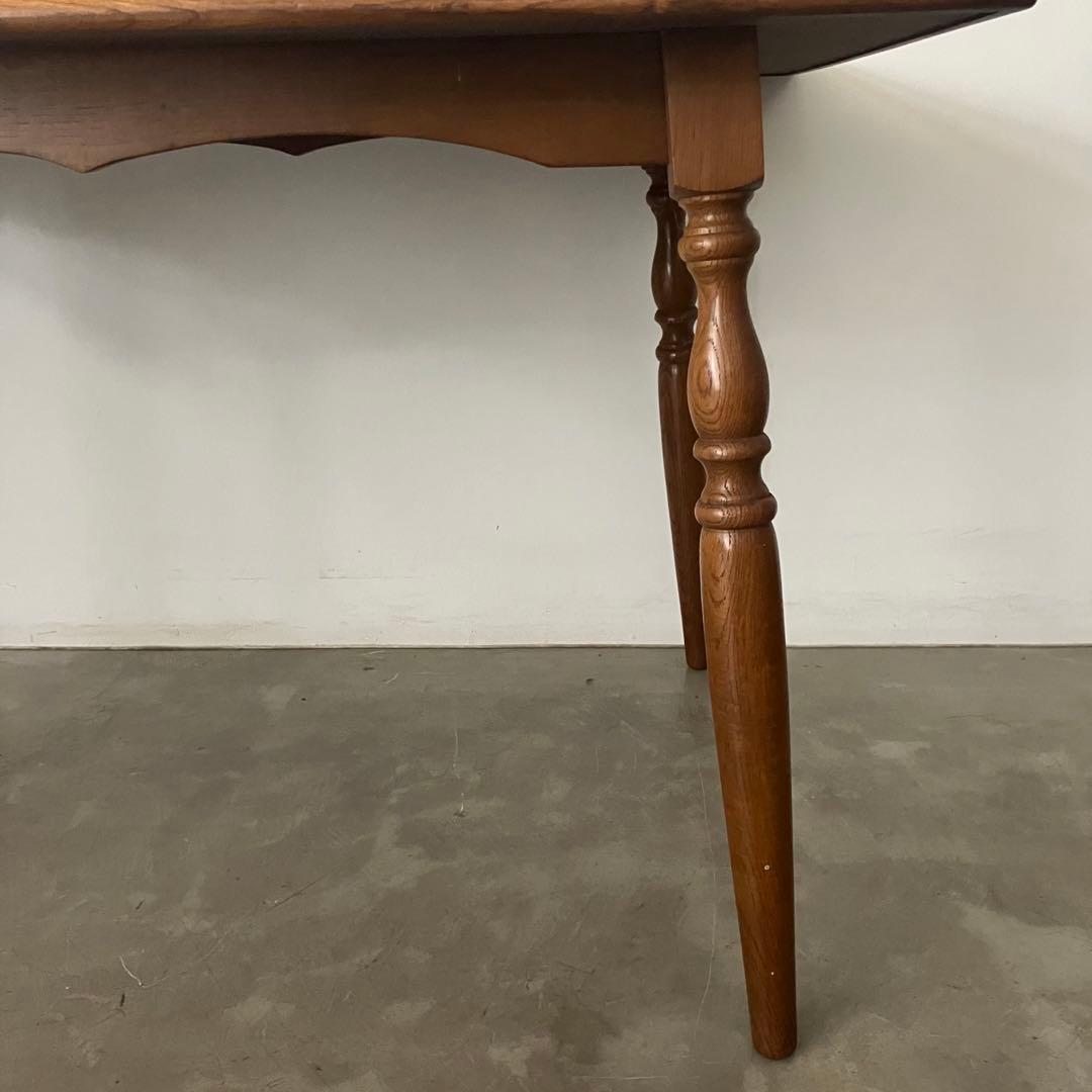 レトロ　アンティーク　古家具　キツツキ　カリモク　ダイニング　ろくろ脚　ろくろ足