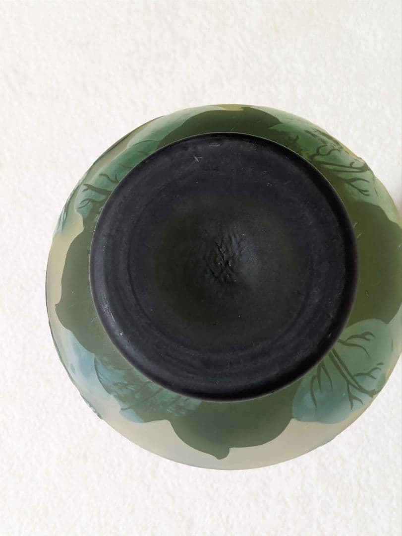 ガラス　フラスコ型花瓶　ガレ？　お値下げ中