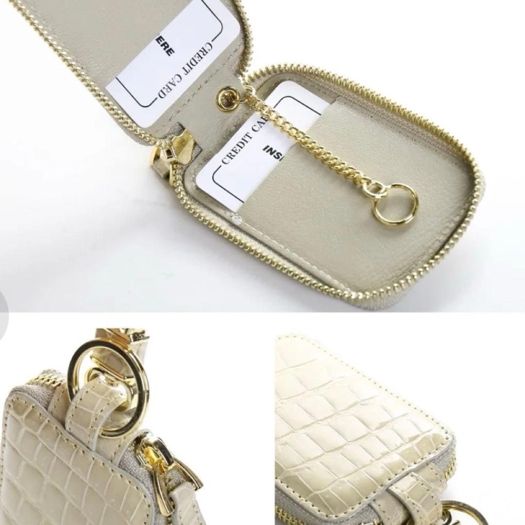 【激レア】三京商会 ピンクレザー クロコダイル型押し キーケース