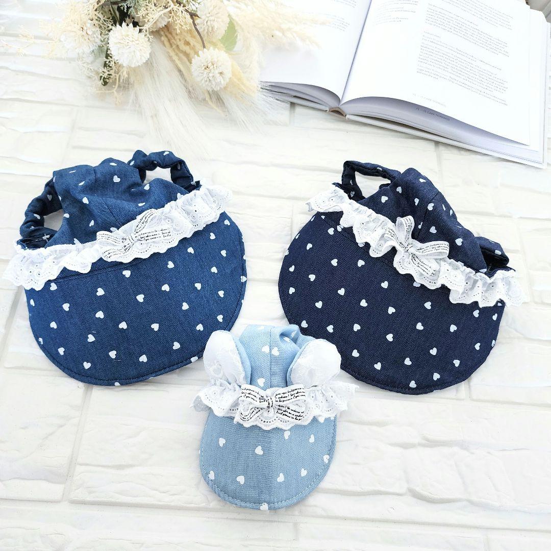 ぴーち様❤️くま耳付き帽子♡メッシュ♡コットン♡ハンドメイド犬服♡犬帽子