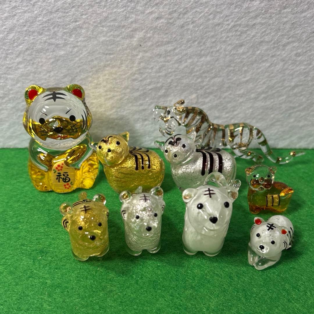 干支　寅　ガラス細工　ミニチュア
