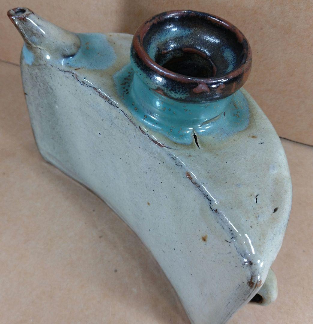 金城次郎 壺屋焼 抱瓶 共箱【本物保証】琉球陶器 人間国宝 壷屋焼 魚紋抱瓶