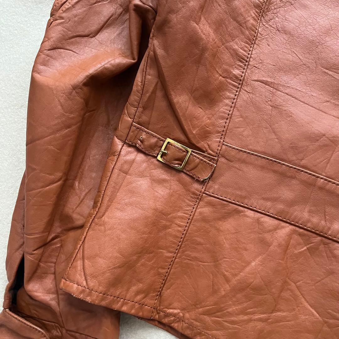 60s レザージャケット 茶 ブラウン 44 USA製 talon 本革