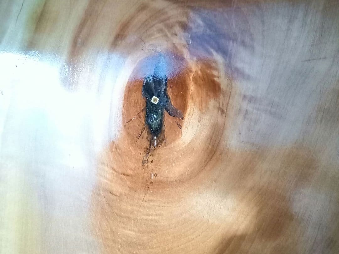 リビングローテーブル　無垢材　栃　レジン　ハンドメイド