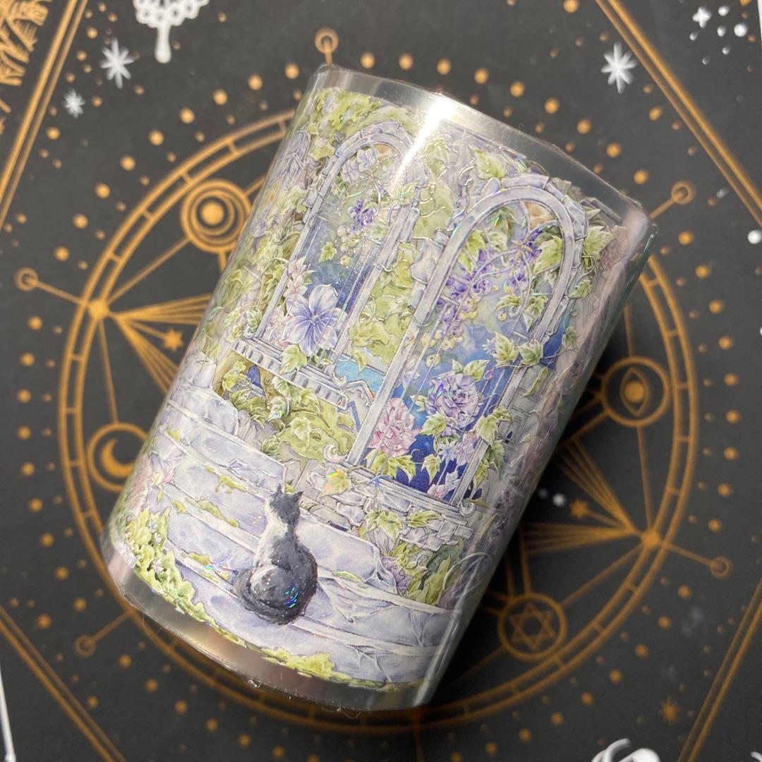 【F1】海外　10m巻　貝殻光マスキングテープ　背景系/装飾系/お花系